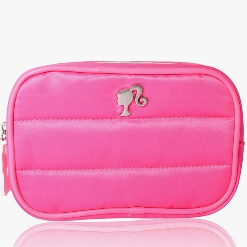 Barbie Logo Quited Cosmetic Pouch- Pink